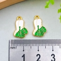 Miniature white and green cabbage enamel charms for DIY jewelry making, 10x16mm size - Cabbage Wealth Tag (15x10mm)