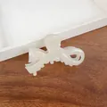Elegant cream white acetate bow claw clip with pearl luster finish on wood surface - 7CM (Small) / Mermaid White
