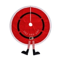 Festive red and white Santa Claus tree skirt with 3D legs and HO HO HO print decoration - Santa Legs Style