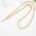 Close-up of a premium gold metal crossbody chain strap with lobster clasp on white surface - Matte Crossbody Chain / Gold