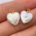 Natural heart shaped baroque freshwater pearl pendant with gold ring connector - Freshwater Pearl / Heart Pendant Only (Without Chain)