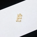 Gold-plated letter E pendant featuring sparkling zircon micro-pave setting with a top ring - Letter E