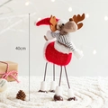 Christmas reindeer decoration in red and white knit outfit standing 40cm tall - Standing Style Red Reindeer