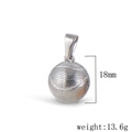 Silver volleyball pendant necklace in 18mm size with a solid 13.6g weight finish - QZ02-Small Basketball-Steel