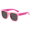 Opvouwbare kinderzonnebril met tweekleurig roze en rood montuur en donkere glazen - Roze Frame Grijze Lens