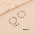 Minimalist 14mm silver stainless steel hoop earrings for women lightweight design - Inner Diameter 1.4cm / Silver (14mm)