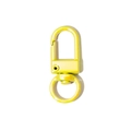 Neon yellow spring snap hook ring with a 360-degree rotating base for DIY keychains - UV Yellow