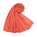 Solid coral orange jersey headwrap scarf with soft breathable knit fabric and hemmed edges - Light Watermelon Red