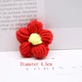 Handmade 4.5cm red and yellow crochet milk cotton flower accessory for DIY hair clips - Red