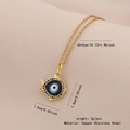 Collana con ciondolo a pesce dorato e malocchio con pietre colorate, gioielli in acciaio - Stile Pesce d'Oro (6#)