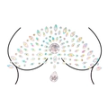 Intricate acrylic crystal body gems with iridescent rhinestone layout for chest decor - Pattern 109