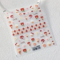5D embossed nail stickers featuring cute brown bears and ice cream cones, model TS-3332 - Cute Bear Ice Cream Style (TS-3332)