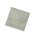 Light gray microfiber jewelry pouch with envelope flap and delicate stitching detail - 10*10CM / Off White