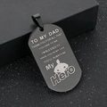 Zwart roestvrijstalen militaire dog tag ketting met gegraveerde tekst voor vader - Alleen Hanger (Zonder Ketting) / Zwart
