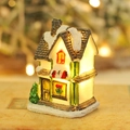Leuchtendes Weihnachts-Café-Häuschen aus Harz mit glitzerndem Schneedach und Licht - Modell B Kleines Haus (Café)