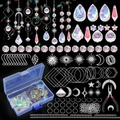 200-delige DIY kristallen zonnevanger set met sterren en manen voor de tuin - Zilveren DIY-set (met gereedschap) / Zilver