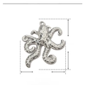 Detailed size parameters of octopus-shaped stainless steel pendant with silver finish - Octopus Shape-YE793-1