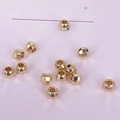 Perline distanziatrici sfaccettate placcate oro 18K per gioielli fai-da-te laser - Diametro 2.5mm Foro Circa 1.0mm / Giallo Oro