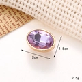 Oval purple gemstone shoe charm with gold metal frame for DIY clogs decoration - C258 15*20 Purple Oval Gem