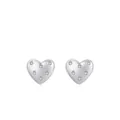 Eleganti orecchini a cuore in argento sterling 925 con zirconi lucidi incastonati - Argento 925 / Argento