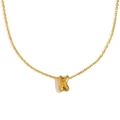 Collier en acier inoxydable plaqué or 18 carats avec pendentif lettre K creuse - Lettre K / Or