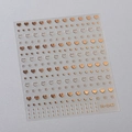 Rose gold metallic heart and dot 3D nail art stickers on a transparent sheet - Rose Gold (M-047)