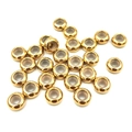 Golden stainless steel positioning beads with white silicone inner core for DIY jewelry - Gold-6*3*1