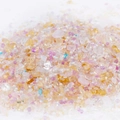 Macro shot of 2-8mm irregular macaron crushed glass and small pearls for DIY nail art - Style 6