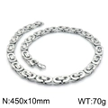 Silver stainless steel emperor chain necklace 450x10mm for men in punk style - 10mm x 18cm / Steel