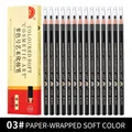 Hengsi 1818 pull-string waterproof eyebrow pencil set in 03 black color with 12 pieces - 12pcs/Box (Full Box) / 03# Black