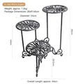 Dreistufiger Vintage-Pflanzenständer aus schwarzem Eisen mit Dekoschalen für den Garten - 5332 Dreistöckiger Drehständer