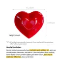 Irregular heart-shaped red ceramic dessert bowl with glossy finish and compact dimensions - Red