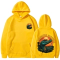 Bright yellow Alligator Alcatraz hoodie featuring hooded design and large front pocket - Yellow