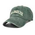 Vintage dunkelgrüne gewaschene Baumwoll-Baseballkappe mit Los Angeles Bestickung - M (56-58cm) / Dunkelgrün