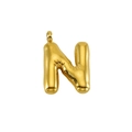 Golden balloon-style letter N pendant made of polished stainless steel for women - N-Gold / Letters (without Chain)