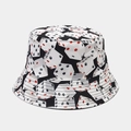 Chapeau bob réversible avec motif de dés 3D noir et blanc pour un style de rue tendance - Motif Dés Noir