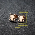 18K gold plated stainless steel spider stud earrings for women with size measurements - 054 Spider Rose Gold