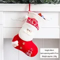 Large red knit Christmas stocking with 3D Santa Claus figure and plush white cuff - Red White Sock Santa