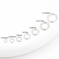 Silver stainless steel seamless jump rings for DIY jewelry in seven various sizes - 0.6x4mm / Steel