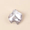 Silver wrinkled petal drop earring accessory in premium metallic finish for women - 10Pcs Medium / Silver