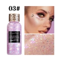 Paarse glittergel 03# voor gezicht en lichaam met sterpailletten en panterdop - Nr. 3 Taro Paars
