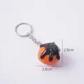 Llavero realista de Takoyaki con salsa y cebollino, bola de pulpo de resina de 2,8cm - Takoyaki con Salsa Marrón Pintada a Mano (Con Llavero)