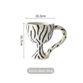 Handmade zebra print ceramic goblet cup with curvy handle and 290ml capacity - 290ml / Zebra Print Goblet Mug