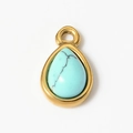 Water drop turquoise stone pendant with gold plated frame for DIY jewelry making - Large / 5# Turquoise Blue