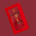 Red cotton socks with gold embroidery in a festive window gift box for Christmas - Red Transparent Window Box 18*8.5*4.5cm