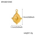 Pendentif losange ondulé doré en acier inoxydable avec détails de taille et poids - Pendentif Losange Ondulé Doré(BP43801DW0) / Or
