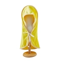 Absorbent yellow microfiber hooded pet bathrobe towel with a white ribbon tie closure - S (35*35cm) / Yellow