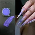 Iridescent aurora nail powder in shade 09 showing a dreamy purple pearlescent mirror finish - 09# Fairy Powder