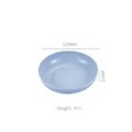 Light blue square plastic bone plate with gold rim 145mm shallow fruit snack dish - Blue-Deep Round Dish