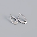 Minimalist S925 sterling silver irregular oval hoop earrings with a polished finish - 925 Silver / White Gold